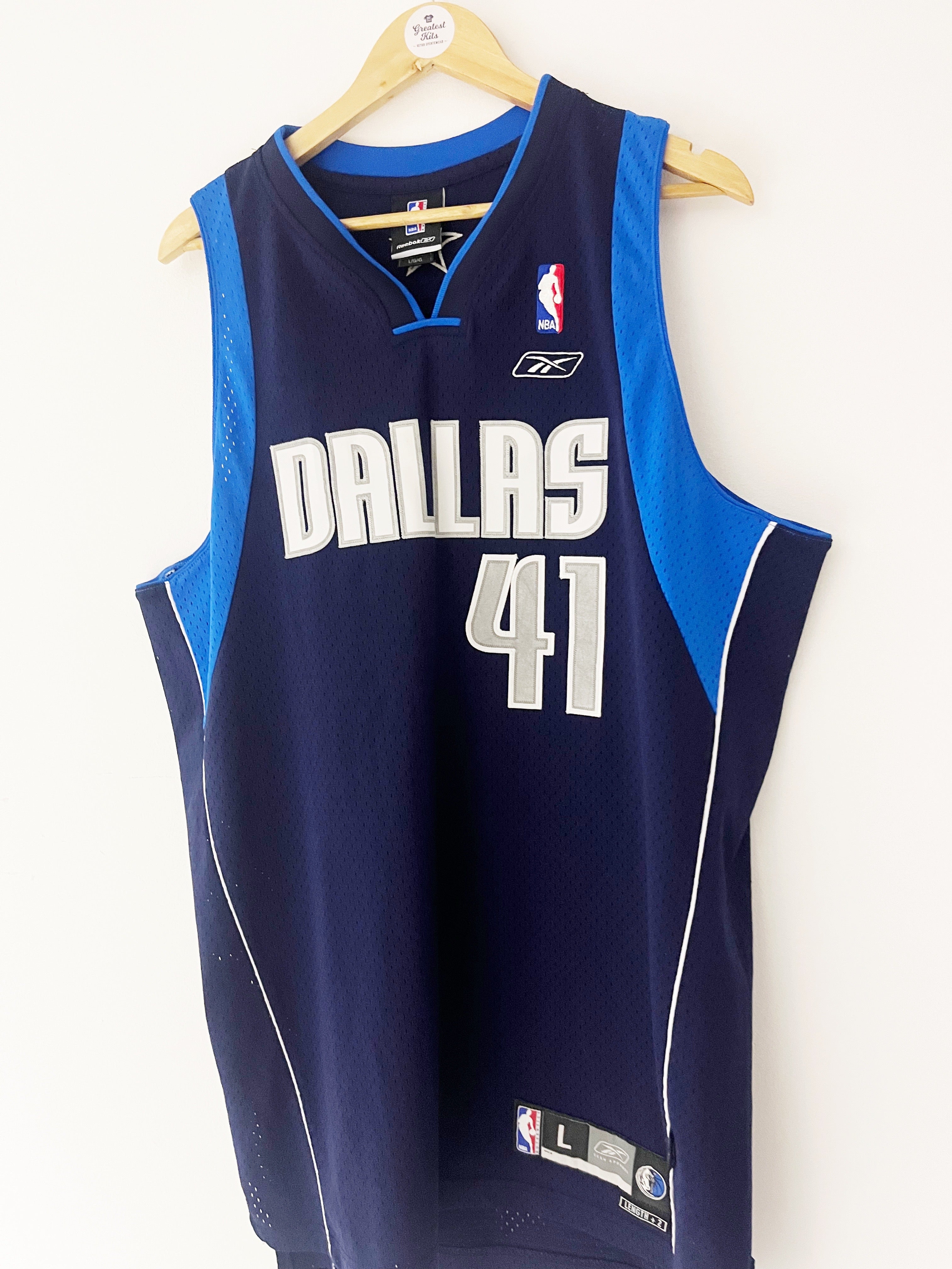 2002/05 Dallas Mavericks Away Reebok Jersey Nowitzki #41 (L) 9/10
