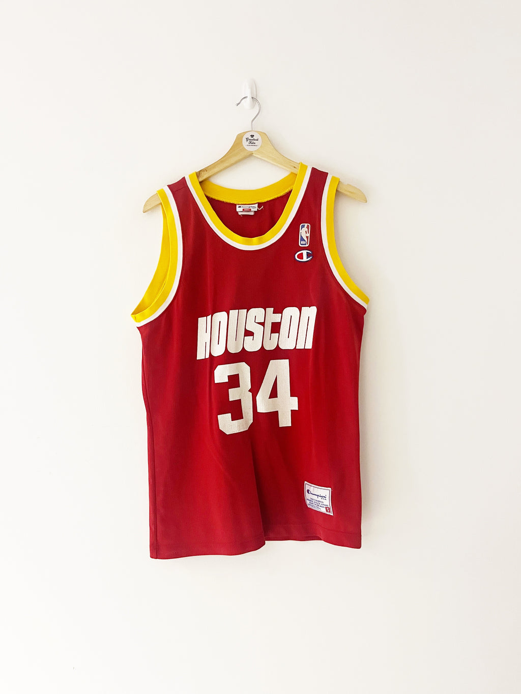 1989/95 Houston Rockets Champion Alternate Jersey Olanjuwon #34 (S) 8.5/10
