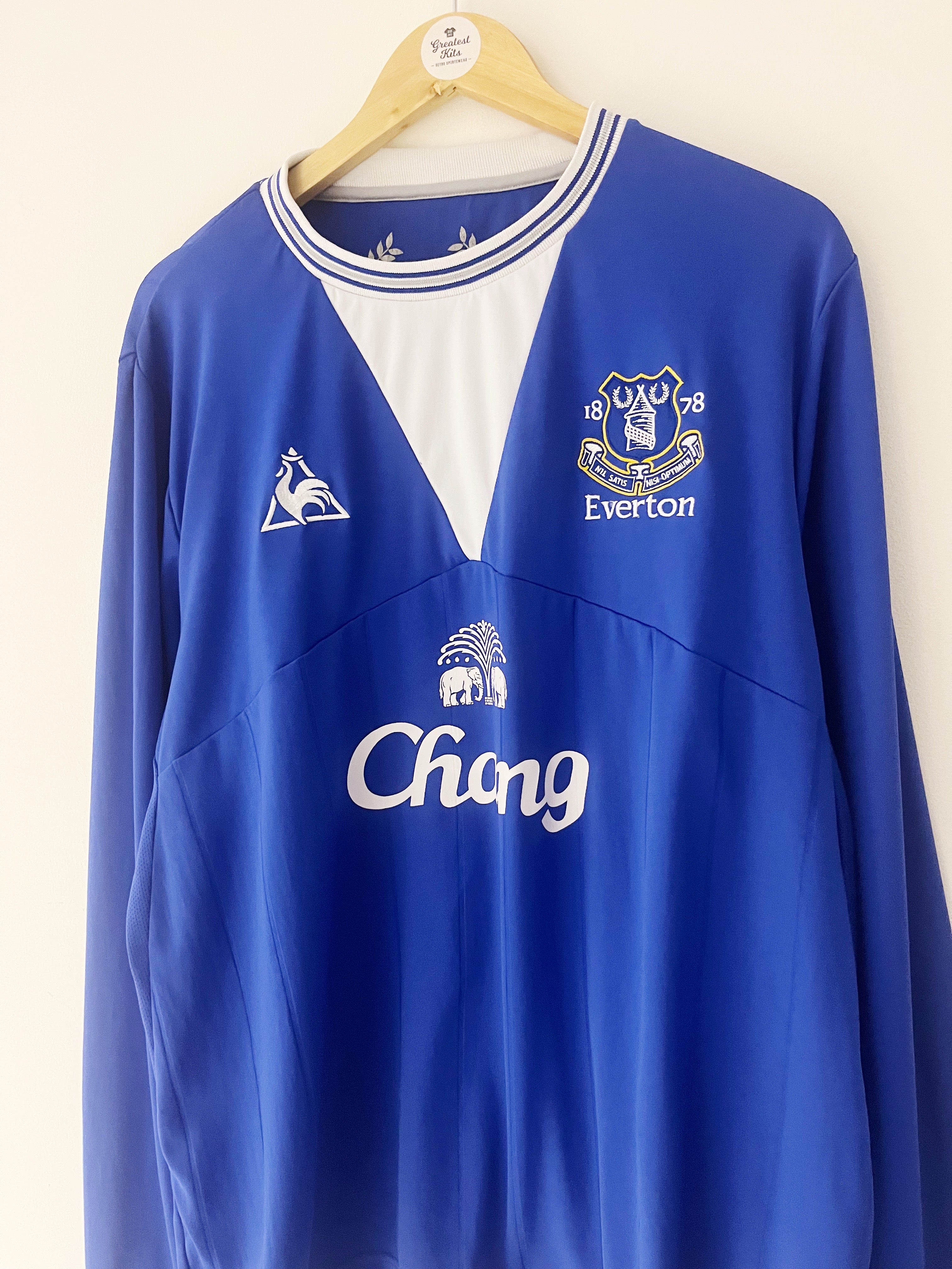2009/10 Everton Home Shirt L/S (2XL) 9/10