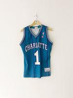 1992/95 Charlotte Hornets Champion Away Jersey Bogues #1 (XS) 8/10